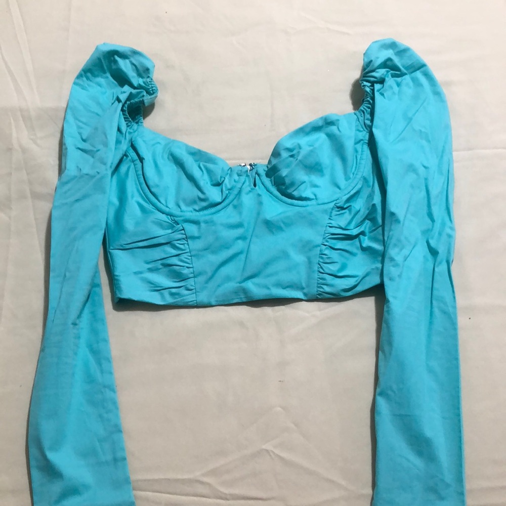 Oh Polly aqua crop top, size US4, UK8, never worn
